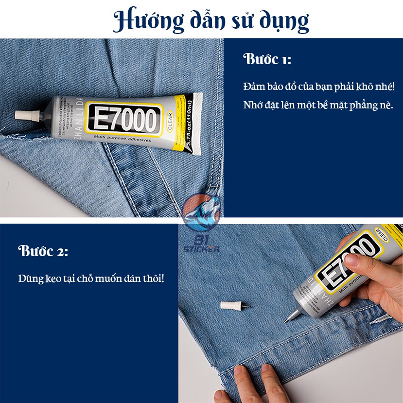 Keo dán đa năng E7000 50ml, 110ml siêu dính, dán vải, da, kim sa, hạt cườm, DIY trang sức, sửa chữa đồ da