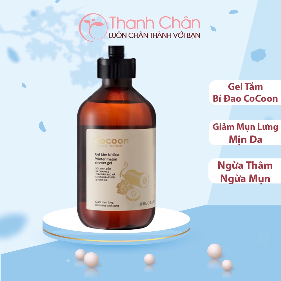 Gel tắm bí đao giảm mụn lưng và sáng da Cocoon 300ml