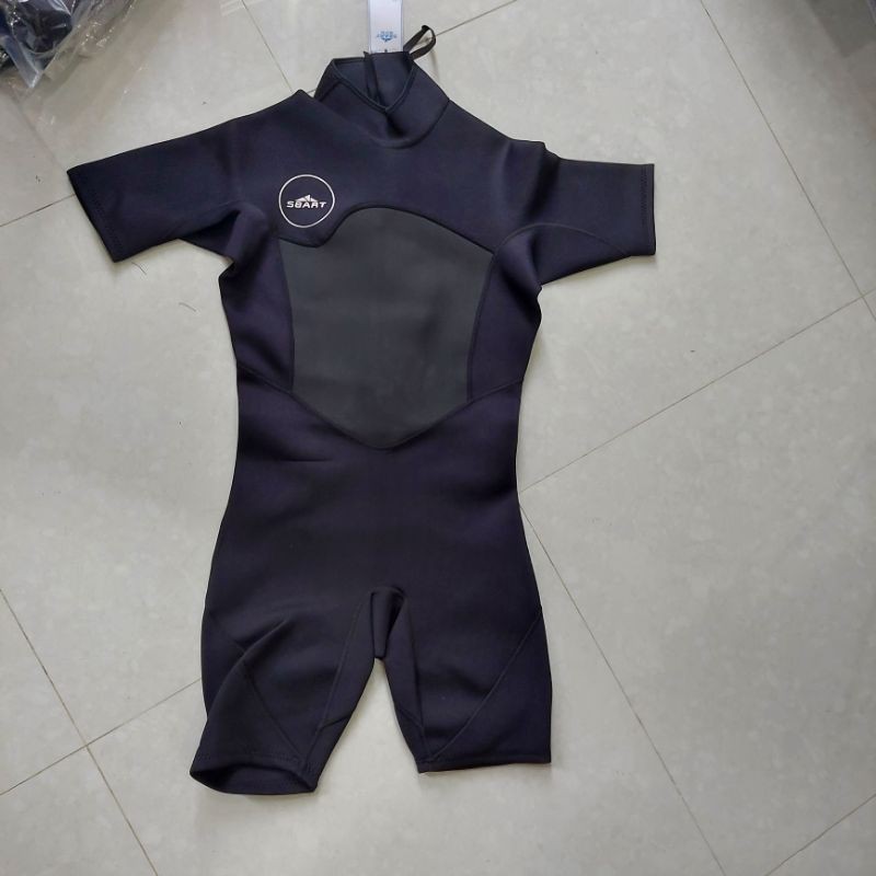 Bộ đồ bơi ngắn tay giữ nhiệt 2mm cho nam size 50-95kg cản gió, giữ ấm, bộ lặn nam