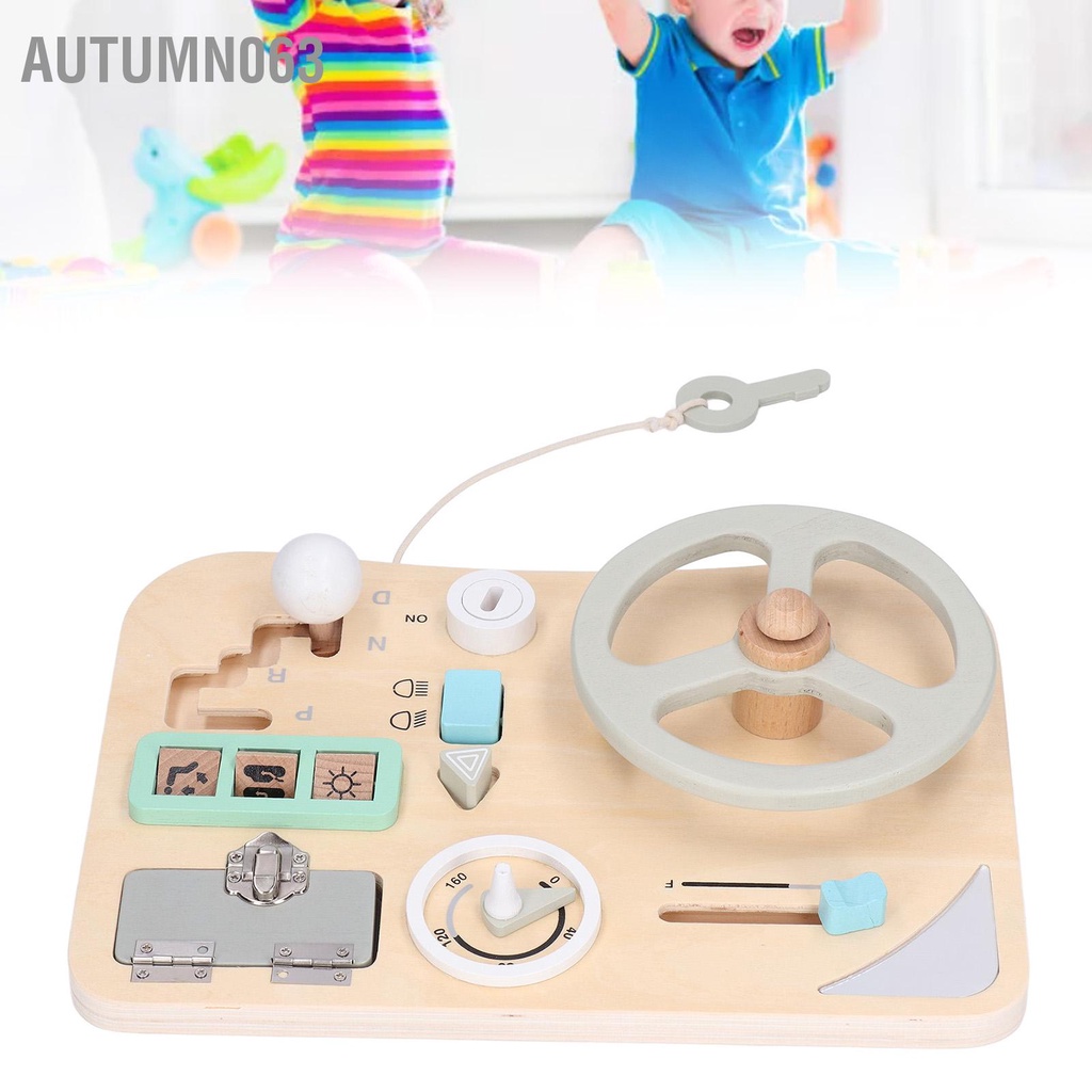 Đồ chơi vô lăng Montessori Màu sắc phù hợp với đồ giả lái xe bằng gỗ giáo dục sớm Autumn063