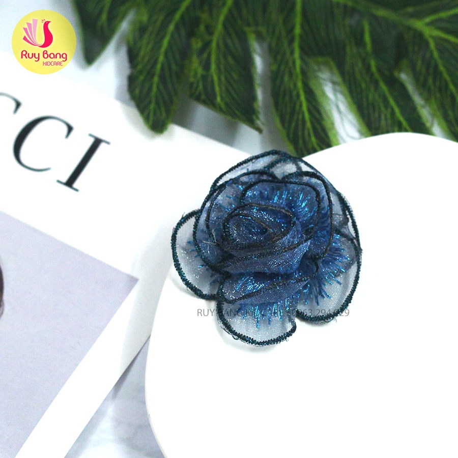 Hoa hồng ren 3D dùng đính váy, áo hoặc phụ kiện tóc