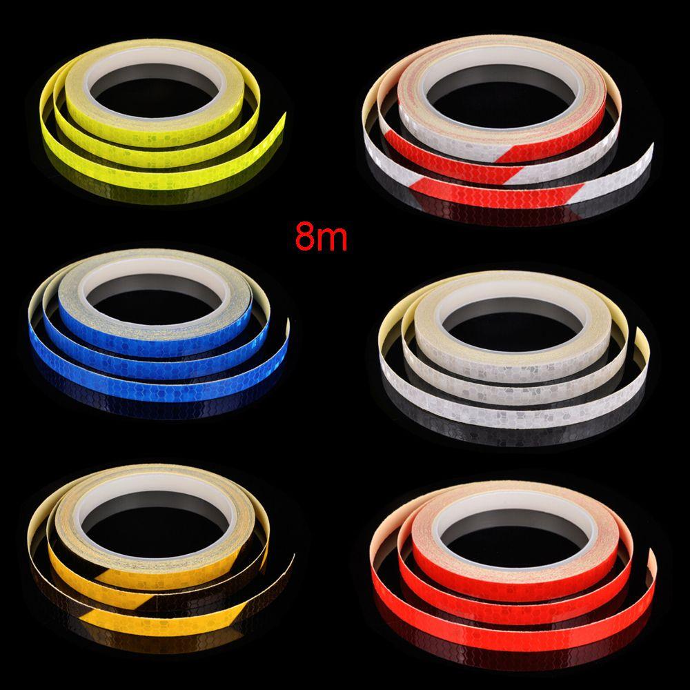 Cuộn Băng Dán Phản Quang Cảnh Báo An Toàn Kích Thước 1cm * 8m Trang Trí Xe Đạp / Xe Máy