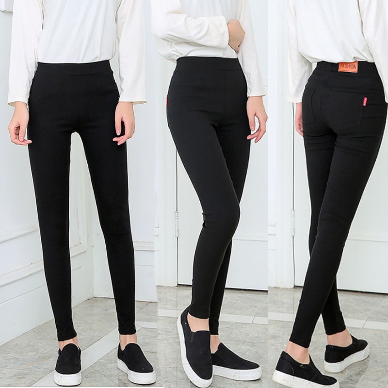 Quần Skinny Lưng Cao Chất Liệu Co Giãn Thiết Kế Ôm Sát Tôn Dáng