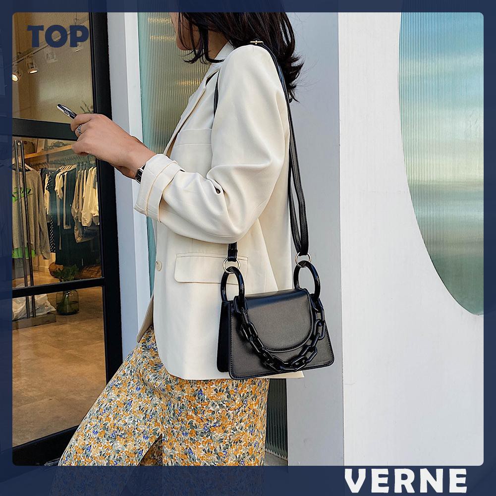 Túi Xách Da Pu Màu Trơn Thời Trang Cho Nữ