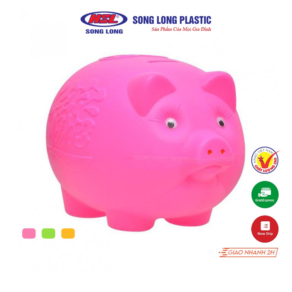 Lợn nhựa tiết kiệm tiền cho bé size đại Song Long Plastic