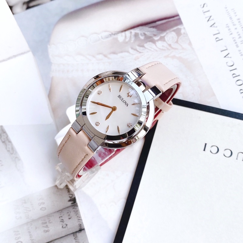 Đồng hồ nữ dây da Bulova Rubaiyat 96P197 Nữ Thần Thời Gian