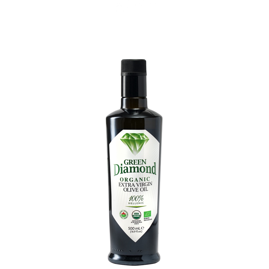 Dầu oliu organic siêu nguyên chất GREEN DIAMOND chai 500ml