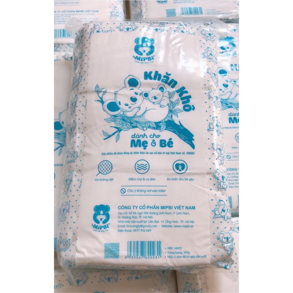 Khăn vải khô đa năng Mipbi 260g, 300g, 400g, 500g, 600g, 900g (15x20cm) Mama Baby VN