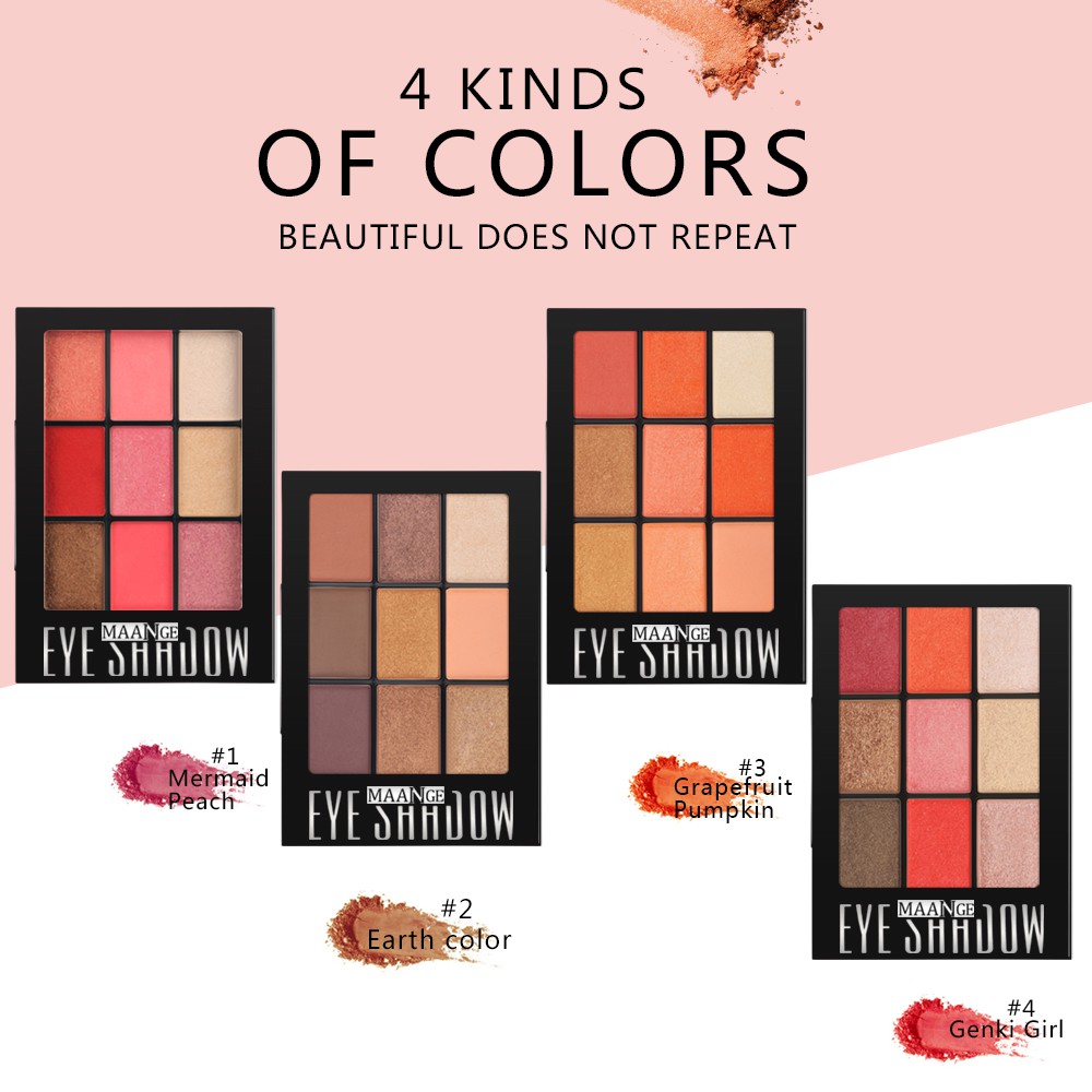 Bảng phấn mắt có，phấn má hồng sáng bóng 9 màu trang điểm độc đáo MAGEFY Bảng phấn mắt nhũ  lấp lánh phấn mắt trang điểm siêu xinh