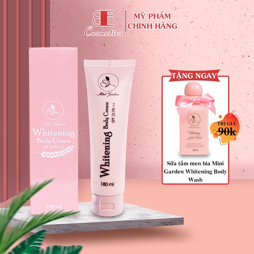Kem dưỡng toàn thân 180ml MiniGarden Whitening Body Cream SPF 25 PA ++ dưỡng làn da sáng hồng (KBD0001) Ebi Cosmetics