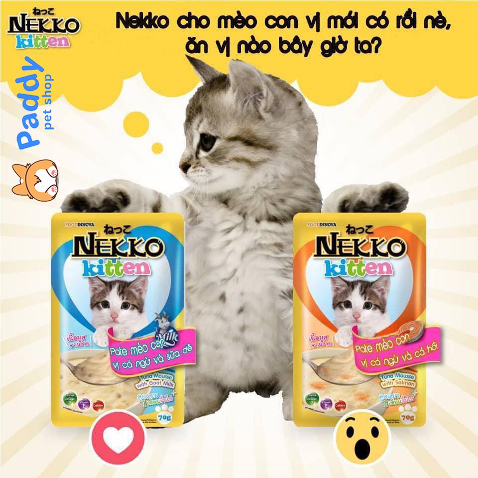 Pate Nekko Kitten Cho Mèo Con Dạng Sốt Mịn 70g