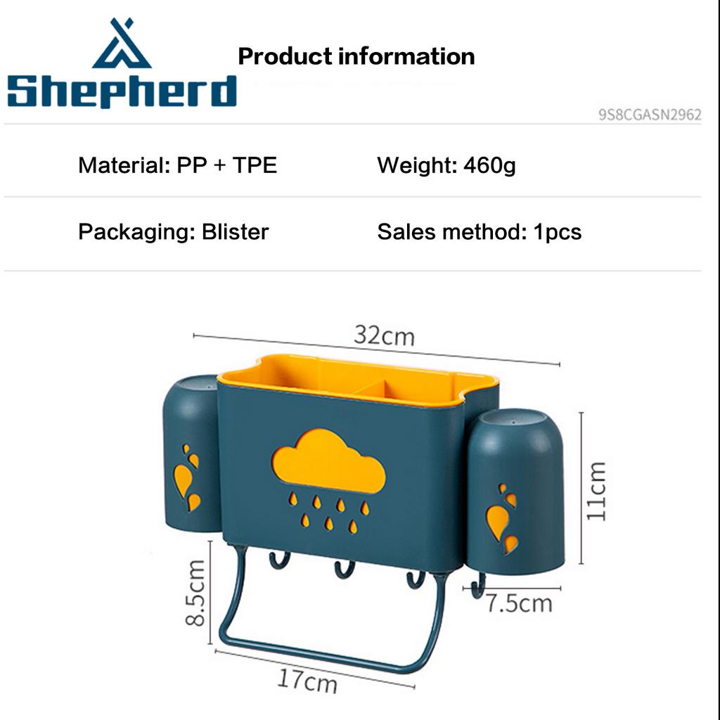 Giá Treo Bàn Chải Đánh Răng Shepherd Gắn Tường Chống Nước Đa Năng Không Cần Đục Lỗ Tiện Dụng Cho Nhà Tắm