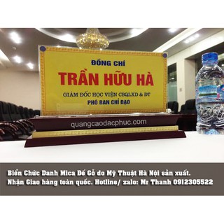 Biển Chức Danh Mica Đế Gỗ