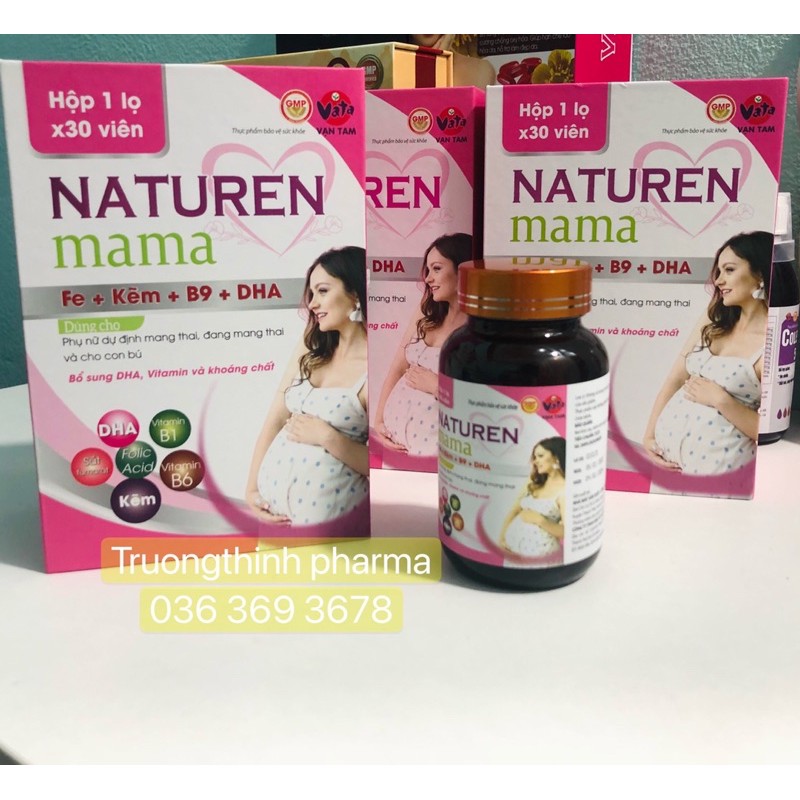 [BÀ BẦU] Viên bổ BẦU tổng hợp bổ sung DHA,Vitamin và khoáng chất cho phụ nữ dự định mang thai và cho con bú NATUREN MAMA