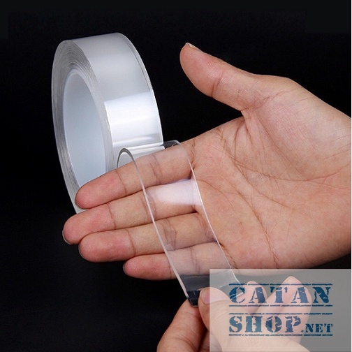 Cuộn băng keo 3m trong suốt silicon Nano siêu dính, Keo dán vật dụng 2 mặt chống thấm nước siêu tiện dụng