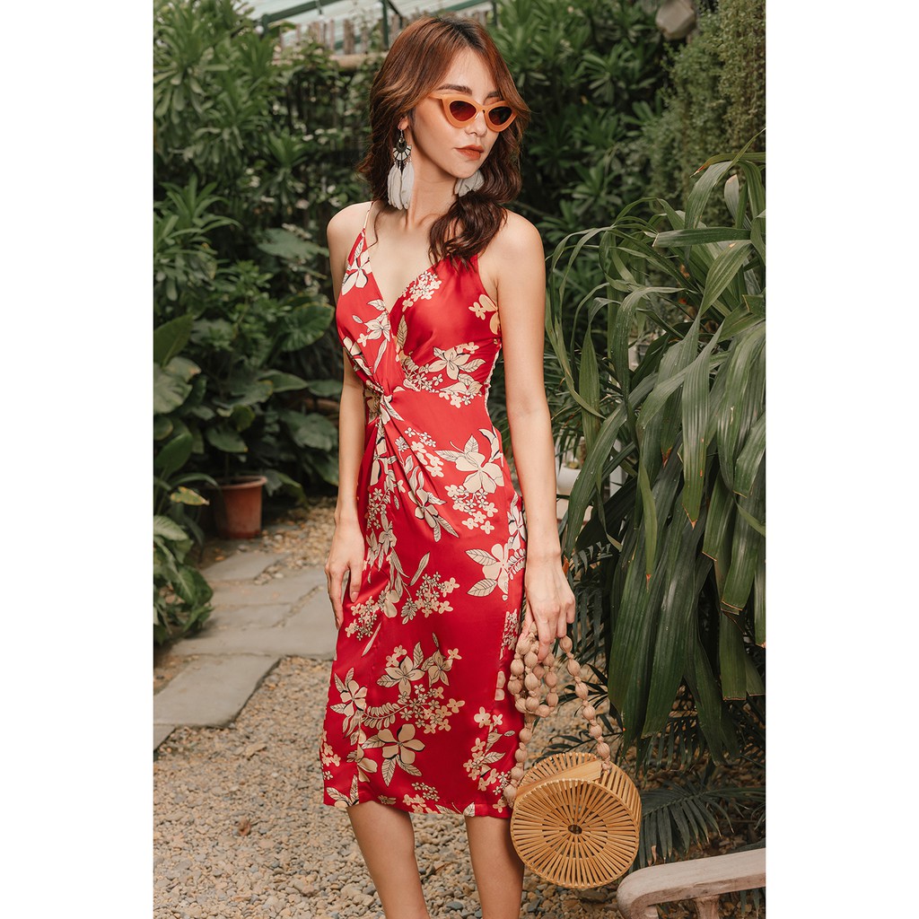 Đầm ôm 2 dây xoắn eo - 20Again - DOC0008 | BigBuy360 - bigbuy360.vn