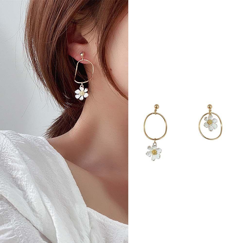 Khuyên Tai Lủng Lẳng Hình Hoa Cúc Dễ Thương Cổ Điển Cho Nữ