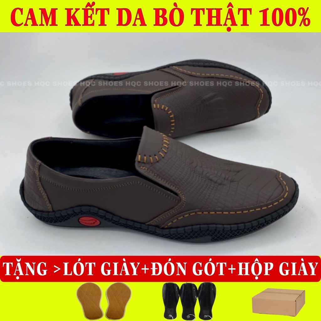 Giày Lười Nam Cao Cấp Hàng Thiết Kế Trẻ Trung Năng Động Chế Độ Bảo Hành Bong Nổ Da Trọn Đời HT004