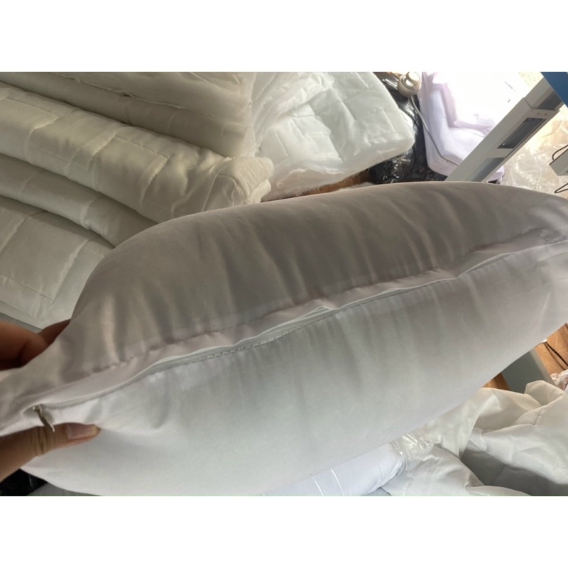 Combo 2 chiếc gối muji cao cấp hàng nhập khẩu size to 50x70cm có khoá kéo thay bông gòn