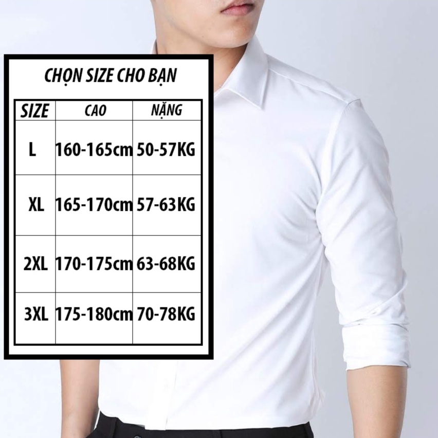 Áo sơ mi nam dài tay cổ bẻ dáng ôm Hàn Quốc chất vải lụa trơn giãn cao cấp chống xù thời trang FASHIONMEN STORE | BigBuy360 - bigbuy360.vn