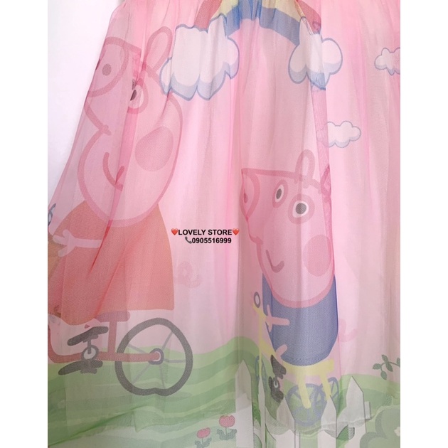 Đầm công chúa Pepa Pig Size đại cho bé gái. Đầm váy dự tiệc cao cấp cho bé gái. Hàng Quảng Châu Loại 1 Cao cấp