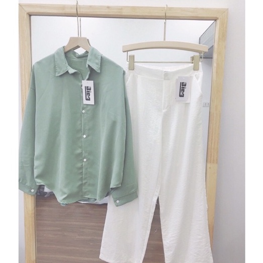 Áo Sơ Mi Trắng Dài Tay Nữ Chất Lụa Nhẹ Mát Form Oversize Siêu Xinh | BigBuy360 - bigbuy360.vn
