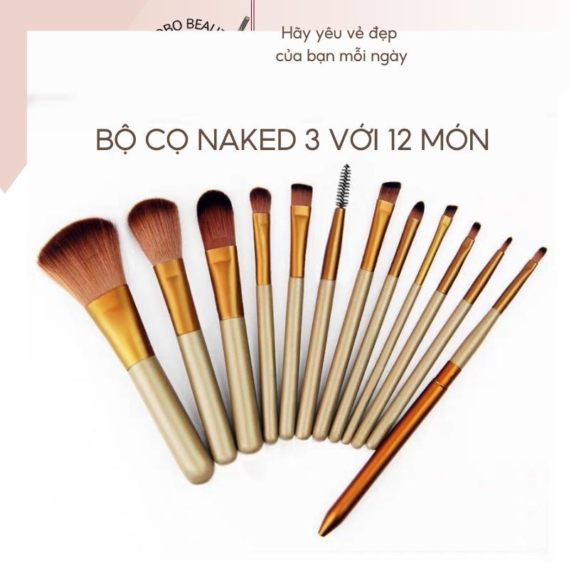 Bộ cọ trang điểm NAKED 3 chuyên nghiệp-sang trọng- bộ 12 cọ