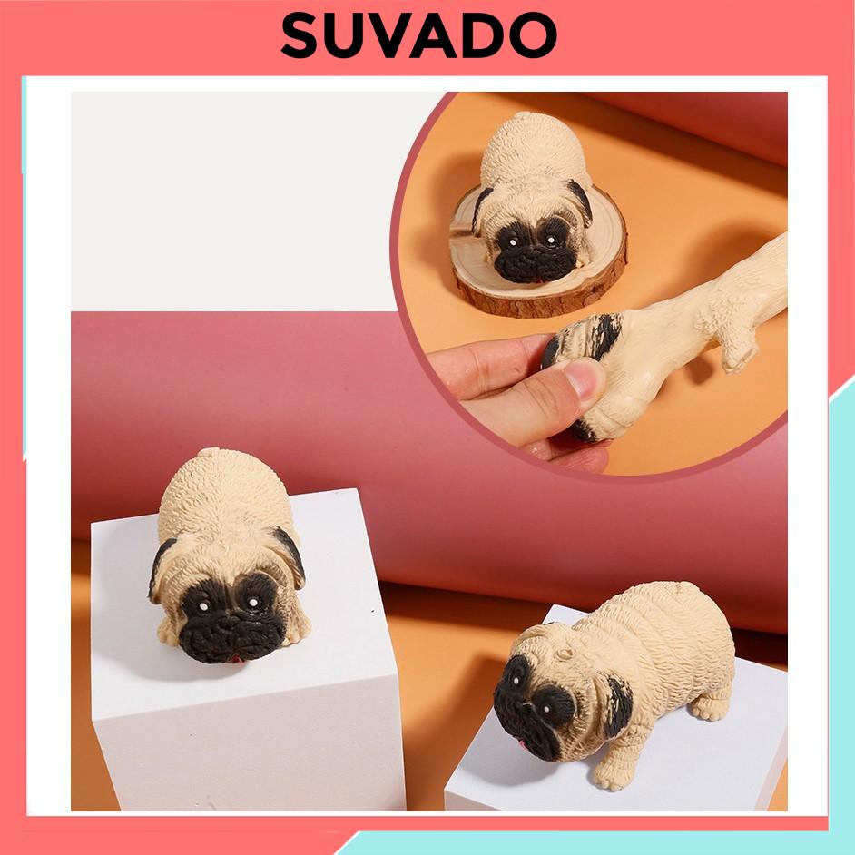Đồ chơi xả stress con chó cún yêu bằng nhựa dẻo dễ thương hình chó pug Nắn bóp đàn hồi CD1 SUVADO