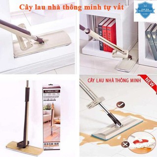 (2 bông lau) Cây lau nhà tự vắt phẳng thông minh Spin Mop xoay 360 độ nhà sạch trong tich tắc