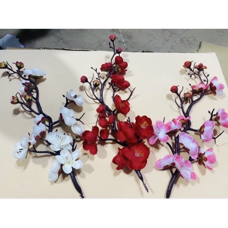 Cành đào vải trang trí Tết, cành đào trang trí mâm bánh tết