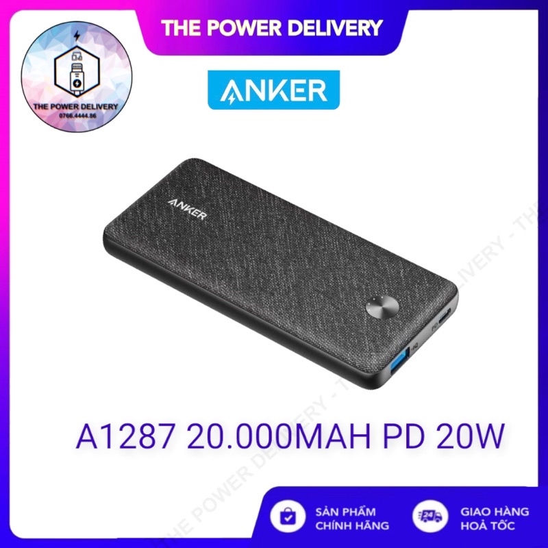 [Newseal] Pin Sạc Dự Phòng ANKER Essential 20000mah PD 20W Metro Bọc vải Fabric - Mã A1287