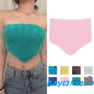 Áo Croptop Dệt Kim Không Tay Màu Trơn Gợi Cảm Thời Trang Cho Nữ