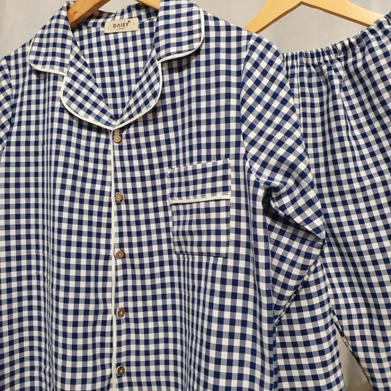 Pyjama dài mặc nhà caro dày mịn