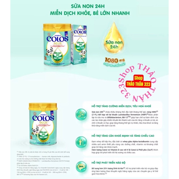 Sữa Non Vinamilk Colos Gold Bổ Sung Kháng Thể igG Từ Sữa Mẹ