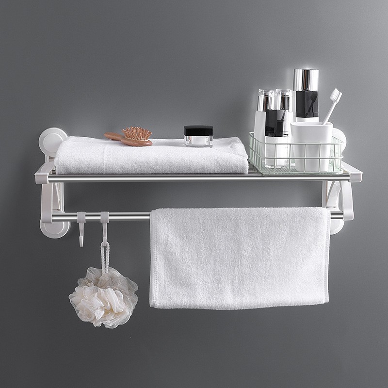 Oenen Bathroom Without Punching Stainless Steel Suction Cup Double Towel Rack 690g