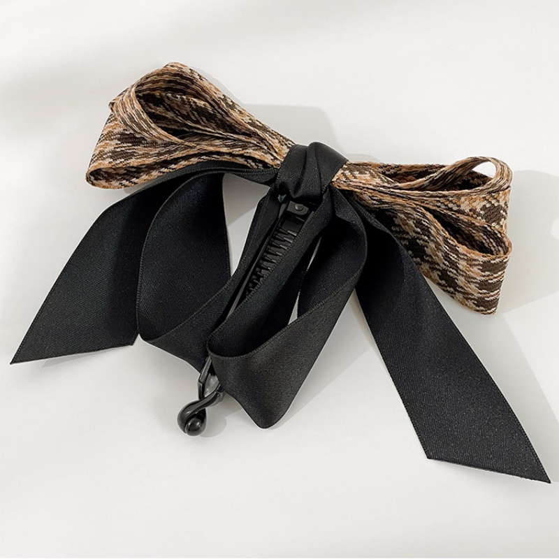 Kẹp Tóc Đính Nơ Họa Tiết Caro Xinh Xắn Cho Nữ