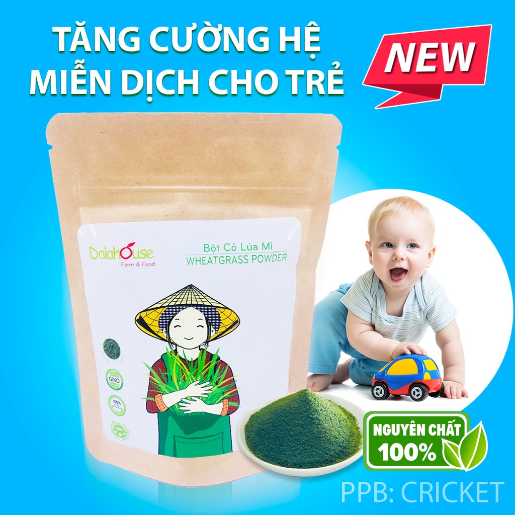 Bột Cỏ Lúa Mì Sấy Lạnh Dalahouse 50g Nguyên Chất giảm cân, detox, tăng cường hệ miễn dịch