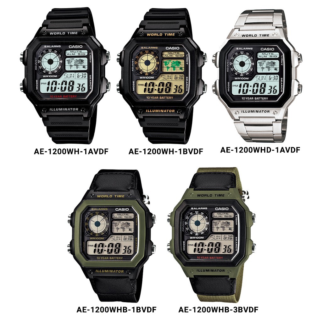 Đồng hồ nam Casio Anh Khuê AE-1200 Series pin 10 Năm