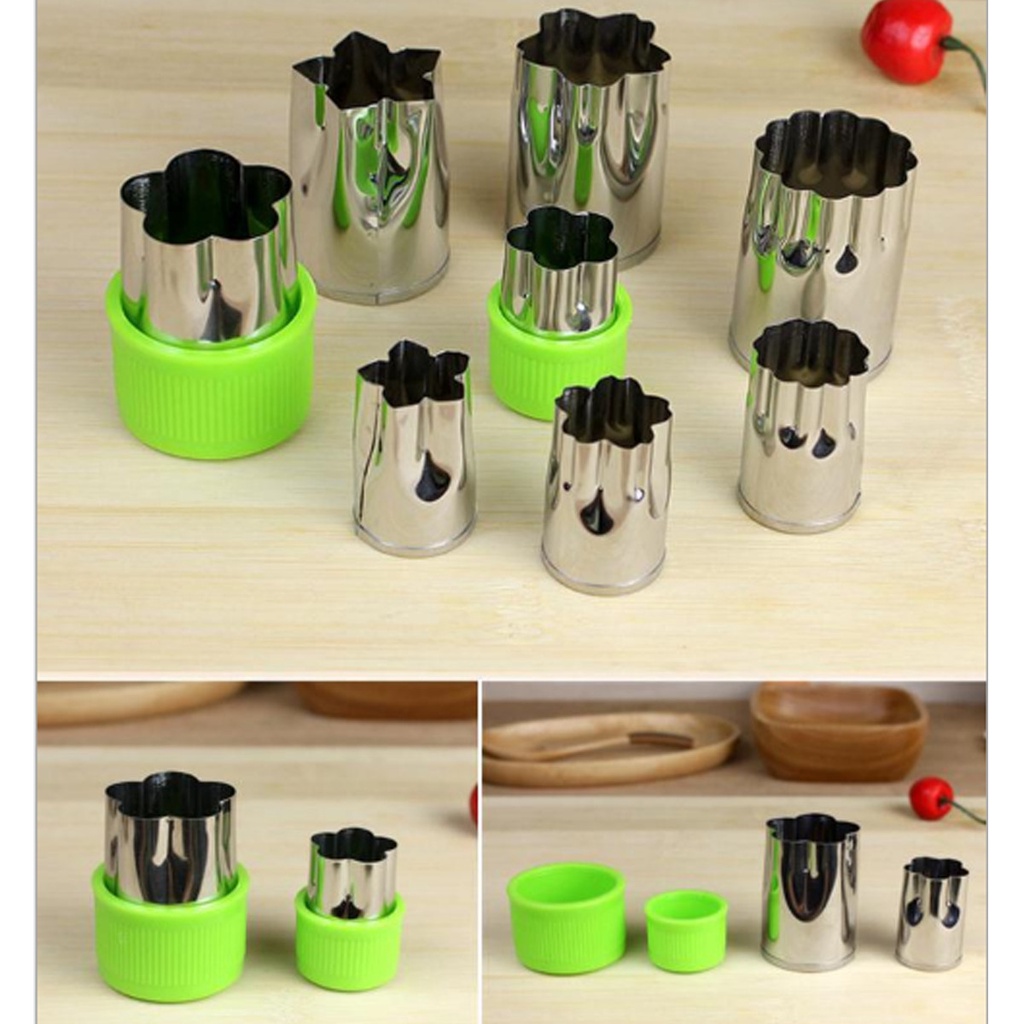 Bộ khuôn dập cắt rau củ quả tạo hình 8 món, chất liệu inox không gỉ tienich247