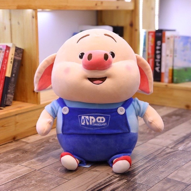 Gấu Bông Heo - Heo Bông Tik Tok Yếm Xanh Béo Ú ❤️Xưởng Gấu Hoa Bình❤️