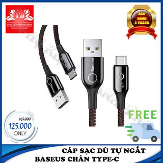 [Cáp Baseus]Cáp sạc dù tự ngắt chân Type -C hỗ trợ sạc nhanh 3.0 Bảo hành 3 tháng 1 đổi 1