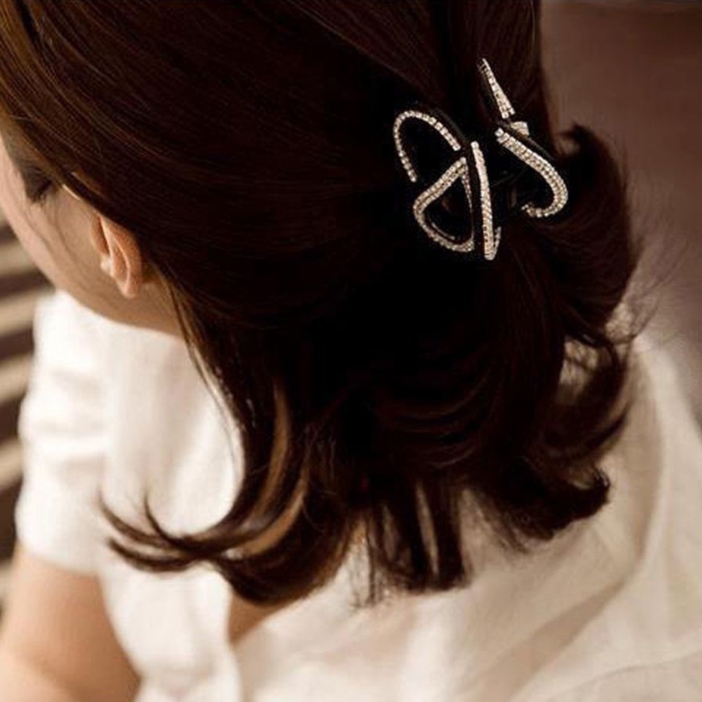 Kẹp tóc hình dạng bướm đính đá xinh xắn dành cho nữ