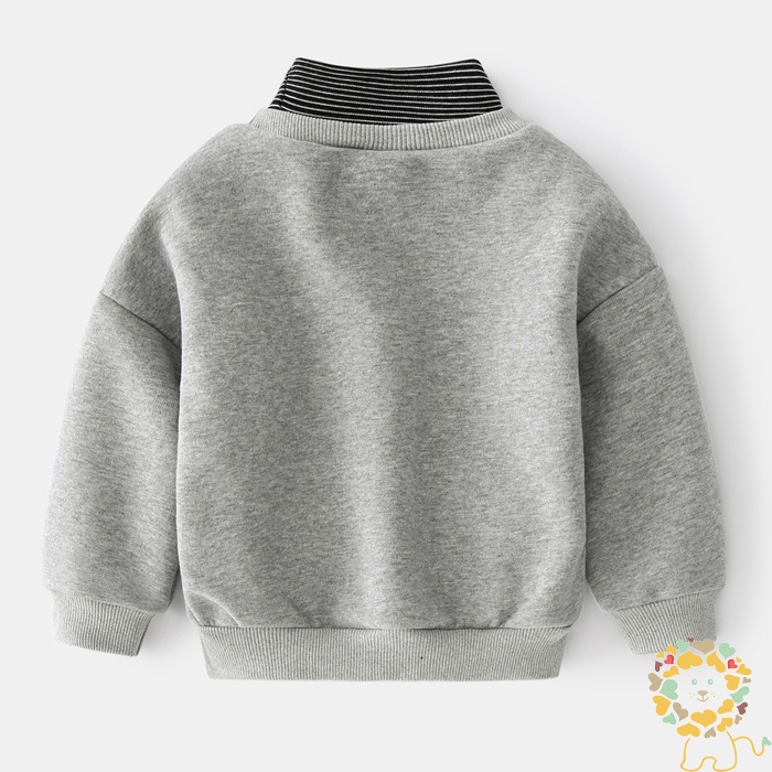 Áo nỉ cho bé WELLKIDS WAPYPY áo nỉ dài tay cổ lọ 5 phân 2 lớp lót lông thu đông 2023