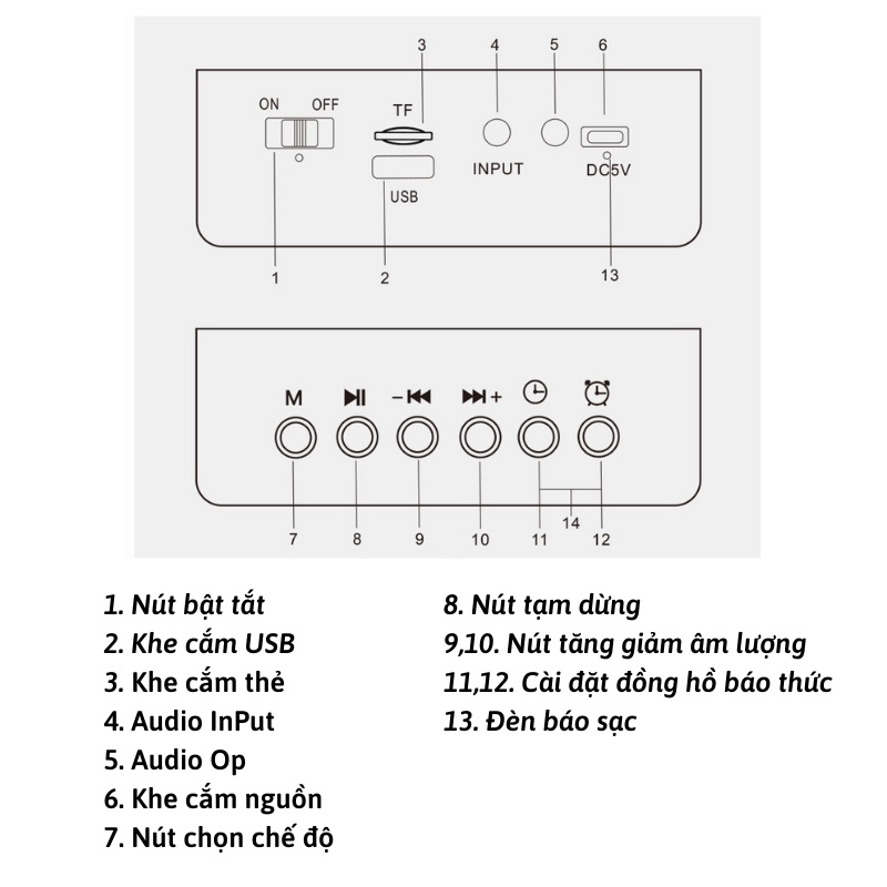 Loa Bluetooth K1 cao cấp, mini để bàn tích hợp sạc không dây, âm thanh sắc nét