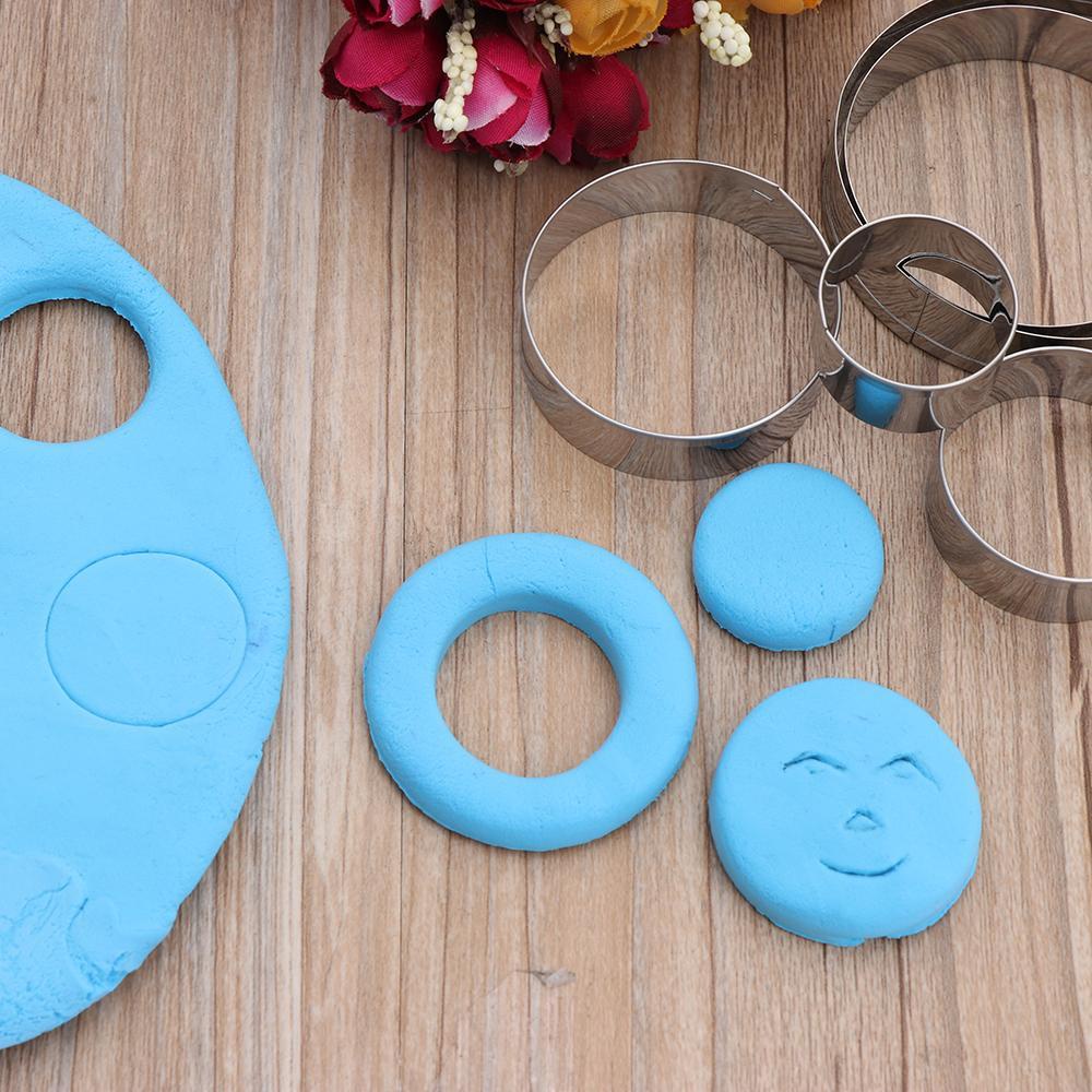 Bộ 5 Khuôn Cắt Bánh Quy Hình Tròn Nhiều Tầng DIY
