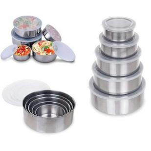 Bộ 5 Bát Inox Cao Cấp Nhiều Kích Thước, Có Lắp Đậy Thức Ăn Siêu Tiện Dụng, Bán Giá Sỉ - BX