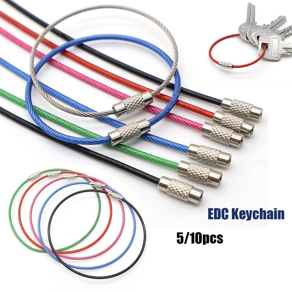 Set 5 / 10 Móc Khóa Dây Cáp Nhiều Màu Sắc Tiện Dụng Giá Đỡ