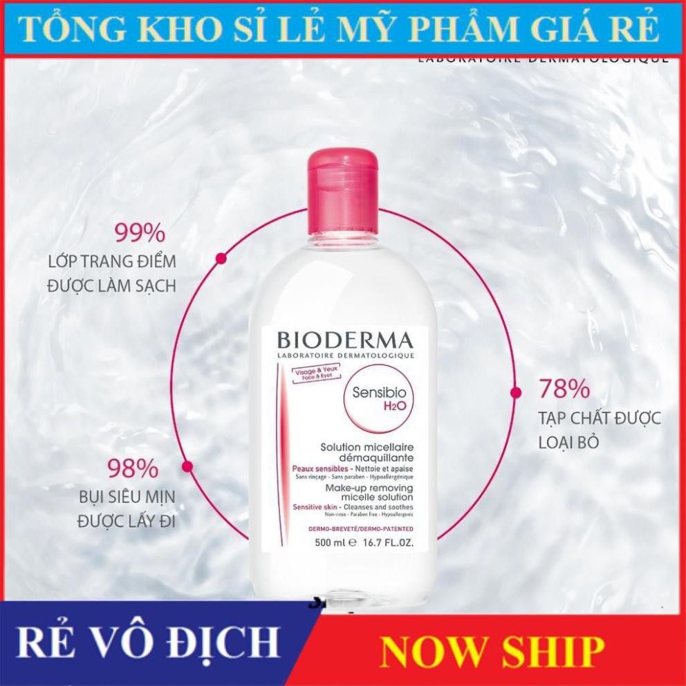 Nước tẩy trang Bioderma 500ml siêu sạch da, sạch nhờn, se lỗ chân lông của Pháp