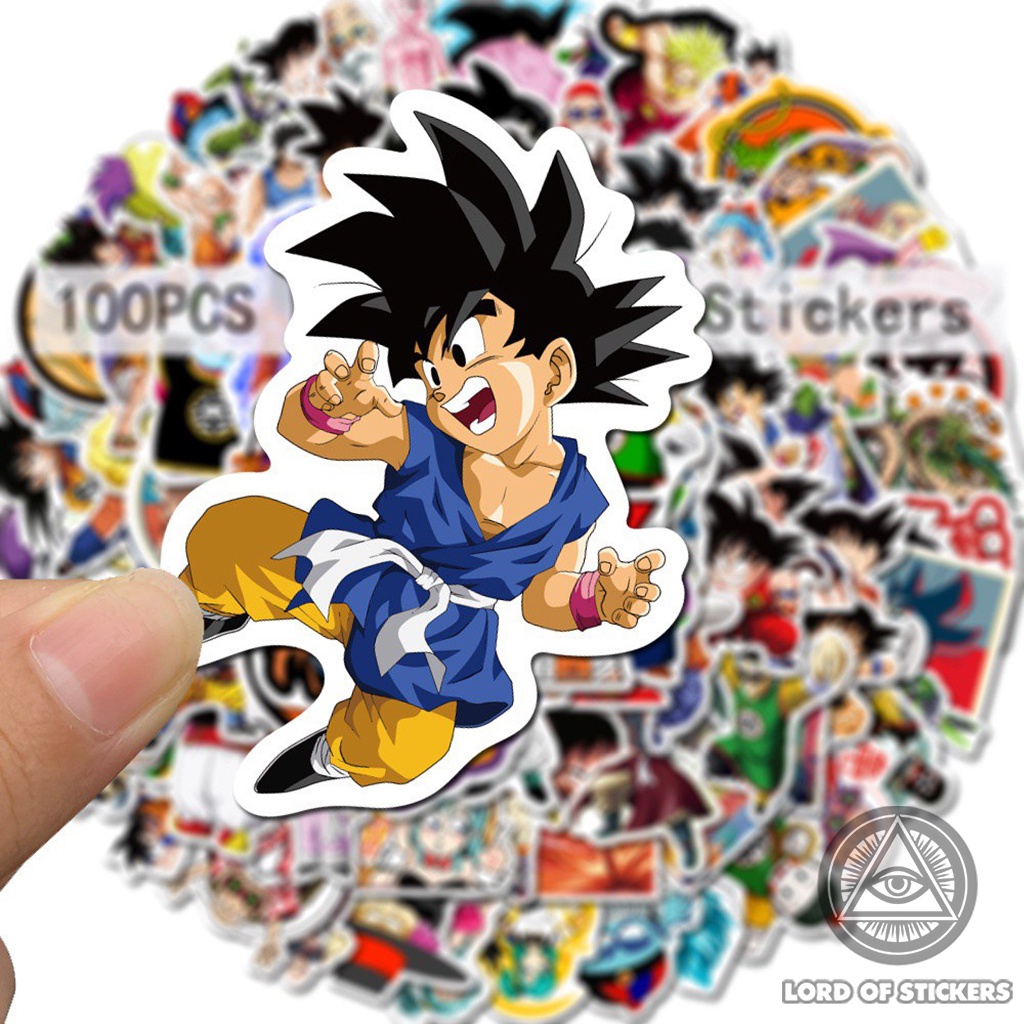 Set 100 Hình Dán Nhân Vật Truyện Tranh Dragon Ball 7 Viên Ngọc Rồng Anime Manga Sticker Trang Trí Mũ Bảo Hiểm, Ván Trượt