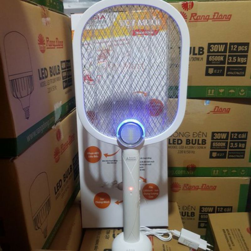 (Bảo hành 12 tháng)Vợt bắt muỗi kiêm đèn bắt muỗi asialighting VM06